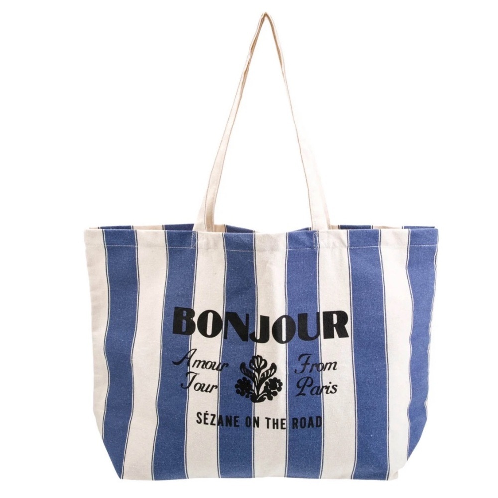 SÉZANE • Blue Striped BonJour Shopper Tote Bag